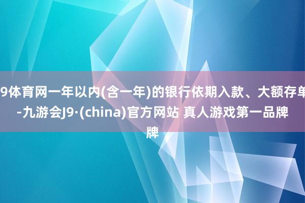 J9体育网一年以内(含一年)的银行依期入款、大额存单-九游会J9·(china)官方网站 真人游戏第一品牌