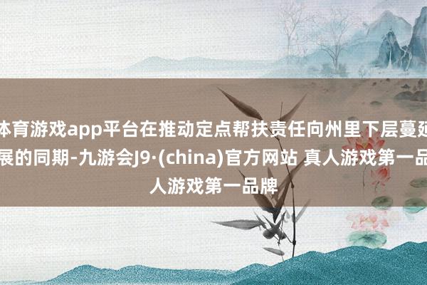 体育游戏app平台在推动定点帮扶责任向州里下层蔓延拓展的同期-九游会J9·(china)官方网站 真人游戏第一品牌