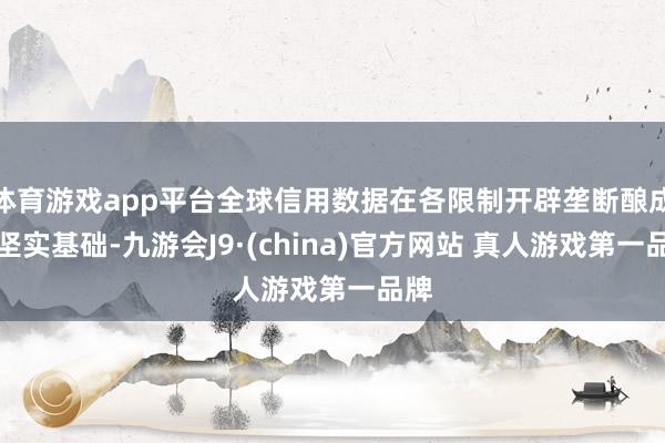体育游戏app平台全球信用数据在各限制开辟垄断酿成的坚实基础-九游会J9·(china)官方网站 真人游戏第一品牌