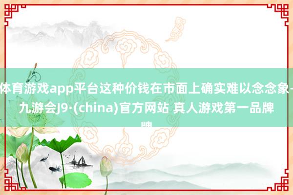 体育游戏app平台这种价钱在市面上确实难以念念象-九游会J9·(china)官方网站 真人游戏第一品牌